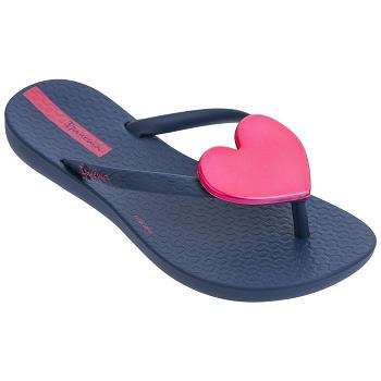 Ipanema Maxi Heart Flip Flops Barn Marinblå Rosa Sverige QL0652349